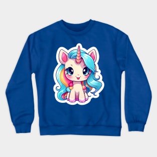 cute Kawaii Unicorn sticker Crewneck Sweatshirt